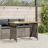  Vrtni stol s drvenom pločom sivi 110 x 68 x 70 cm od poliratana | shoptok.hr