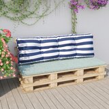  Blazina za kavč iz palet modro-bele črte 120x40x12 cm blago Cene