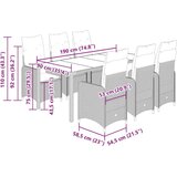 vidaXL Vrtna bistro garnitura 7-delna z blazinami bež poli ratan | Shoptok.si