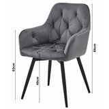  JORK360 Stolica - crni baršun / crne noge x 2 | shoptok.hr