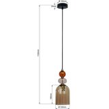  visilica na lanku TROPEA 1xE27/15W/230V crna/zadimljena crvena/bež | Eponuda.com
