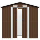vidaXL Vrtna skladiščna lopa rjava 204x132x186 cm jeklena | Shoptok.si