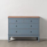 Ixia Plava niska komoda od masivne jele 115x90 cm Shabby – | shoptok.hr