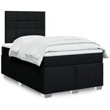 vidaXL Box spring postelja z vzmetnico črn 120x200 cm blago | Shoptok.si