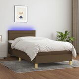 The Living Store Box spring postelja z vzmetnico LED temno rjava 80x200 cm blago - Box Spring Postelja, (21518195) Cene