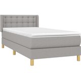  Okvir kreveta s oprugama i madrac svjetlosivi 90x200cm tkanina | shoptok.hr