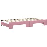  Dnevni krevet na razvlačenje ružičasti 100 x 200 cm baršunasti | shoptok.hr