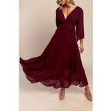 Fenzy Maxi Obleka Z "V" Izrezom, Bordo | Shoptok.si