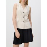 Reserved Prsluk s dodatkom lana - krem | shoptok.hr