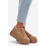 Boto Women's Insulated Sneakers On Chunky Sole With Gold Detail Brown Lotira | ePonuda.com