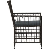  Vrtne stolice 2 kom. Crna PE ratan, čelik i poliester | shoptok.hr