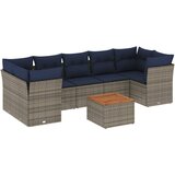 vidaXL Vrtna sedežna garnitura 8-delna z blazinami siv poli ratan, (21094290) | Shoptok.si