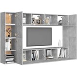  8-dijelni set TV ormarića siva boja betona konstruirano drvo | Eponuda.com