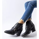 Gemre Black cowboy-style heeled ankle boots Corrado | ePonuda.com