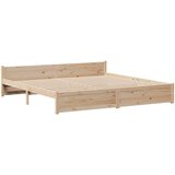 Okvir kreveta s uzglavljem 200 x 200 cm od masivne borovine | shoptok.hr