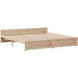  Posteljni okvir z vzglavjem 200x200 cm trdna borovina, (21311212) | Shoptok.si
