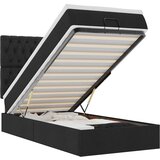  Otomanski okvir kreveta s madraca crni 90x200cm od tkanine | shoptok.hr