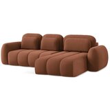 Makamii Sklopiva/s prostorom za odlaganje kutna garnitura od bouclé tkanine boja terakote (s desnim kutom/s ležaljkom) Pele – | shoptok.hr