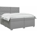  Boxspring krevet s madracem Svjetlosiva 200 x 200 cm Tkanina | shoptok.hr
