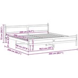  Posteljni okvir brez vzmetnice bel 200x200 cm trdna borovina | Shoptok.si