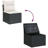  10-dijelni set vrtnih sofa s jastucima crni od poliratana | shoptok.hr