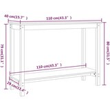  Konzolni stol bijeli 110 x 40 x 80 cm od masivne borovine | shoptok.hr