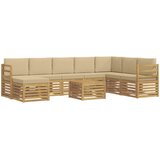  Set vanjskih sofa 9 kom. Bijela i bež Poliester | Shoptok.si