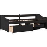 vidaXL Dnevni krevet s 3 ladice bez madraca "IRUN" crni 90x200 cm | shoptok.hr