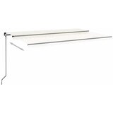 Tenda na ručno uvlačenje s LED svjetlima 500x300 cm krem | shoptok.hr