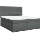 vidaXL Krevet s oprugama i madracem tamnosivi 200 x 200 cm od tkanine | shoptok.hr