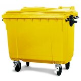  kontejner za otpatke 1100 litara - Ravan poklopac - Žuti 497968 Cene