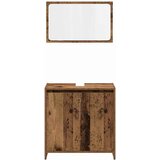  3-dijelni set kupaonskog namještaja od starog drveta Smeđa | Shoptok.si