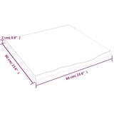  Zidna polica svjetlosmeđa 60 x 60 x 2 cm od obrađene hrastovine | shoptok.hr