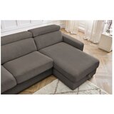 Bobochic Paris siva/rjava raztegljiva kotna sedežna garnitura iz rebrastega žameta (s kotom po izbiri) monaco | Shoptok.si