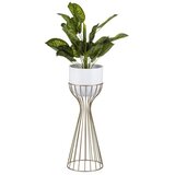 Metalna saksija LOFT 56x20 cm zlatna/bela Cene