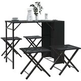vidaXL 5-dijelni vrtni blagovaonski set sklopivi crni od poliratana | shoptok.hr