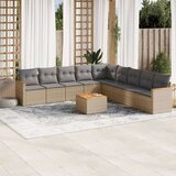  10-dijelni set vrtnih sofa s jastucima bež od poliratana | shoptok.hr