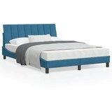  Okvir za krevet s uzglavljem plavi 140 x 190 cm baršunasti | shoptok.hr