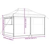 vidaXL Zložljivi pop-up šotor za zabave 4 stranice bordo | Shoptok.si