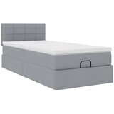  Otomanski krevet s madracem svijetlosivi 100x200 cm tkanine | shoptok.hr