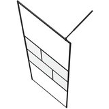 Zid za walk-in tuš Crna 80 x 195 x 0.5 cm Staklo i aluminij | shoptok.hr