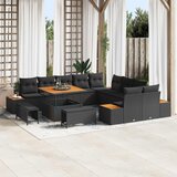  Sjedeća garnitura za vrt s jastukom 13 pcs Crna | shoptok.hr