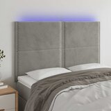  LED uzglavlje svjetlosivo 144x5x118/128 cm baršunasto | shoptok.hr