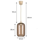 Brilagi LED luster na sajli R GLASS 1xE27/60W/230V prečnik 14 cm bež/zadimljeno smeđa | Eponuda.com