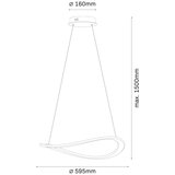  LED luster na sajli CASHMERE LED/40W/230V, prečnik 59,5 cm, beo | Eponuda.com