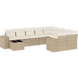 vidaXL 10-dijelni set vrtnih sofa s jastucima bež od poliratana | shoptok.hr