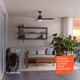 Klarstein SkyBreeze pametni stropni ventilator z lučjo | 132 cm | 27 W | Tihi | LED | les | Shoptok.si