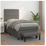 vidaXL Krevet s oprugama i madracem sivi 90 x 190 cm od umjetne kože Cijene