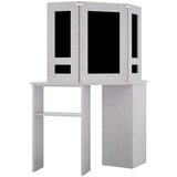vidaXL Kotna mizica za ličenje LED betonsko siva 111x54x141,5 cm | Shoptok.si