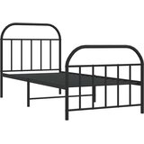  Metalni okvir kreveta uzglavlje i podnožje crni 90x190 cm | shoptok.hr